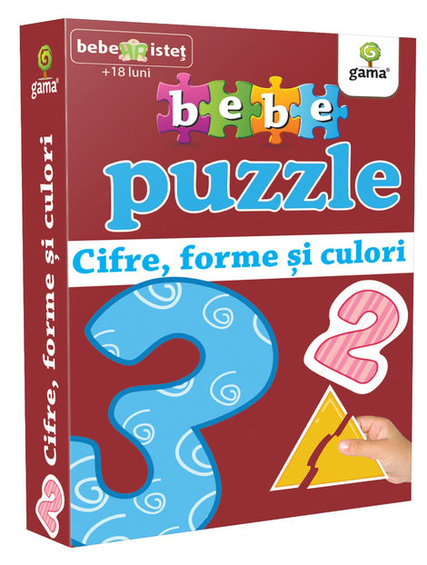 Cifre, forme și culori | 1-3 ani - Bebe puzzle 1-3 ani