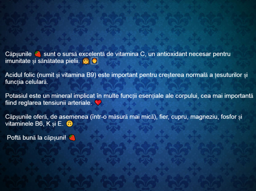Căpșuna - Vitamine