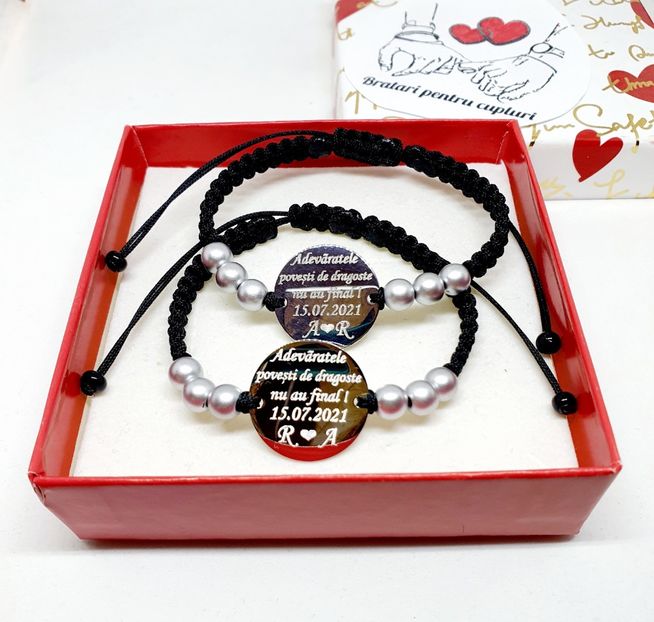 129 lei setul de 2 bratari - BRĂȚĂRI CU INIȚIALE