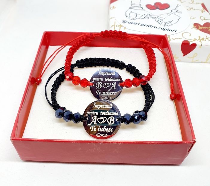 129 lei setul de 2 bratari - BRĂȚĂRI CU MESAJE