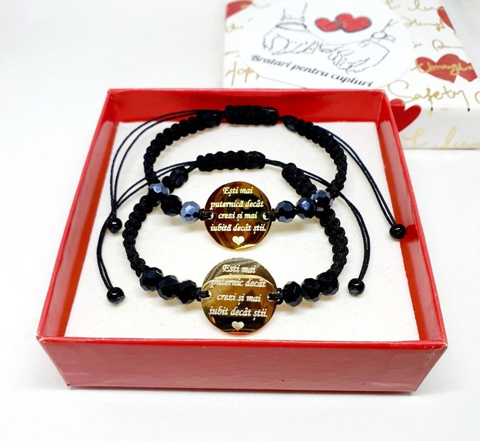 149 lei setul de 2 bratari - BRĂȚĂRI CU MESAJE