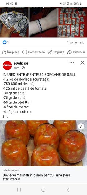 Screenshot_20240614_164054_Facebook - Dovlecei marinati in bulion pentru iarna