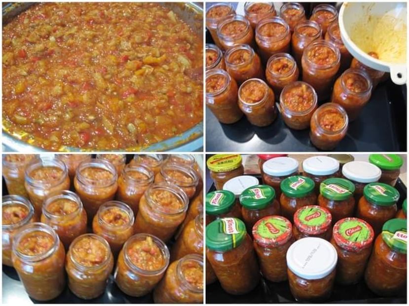  - Zacusca de fasole verde cu dovlecei si ardei copti