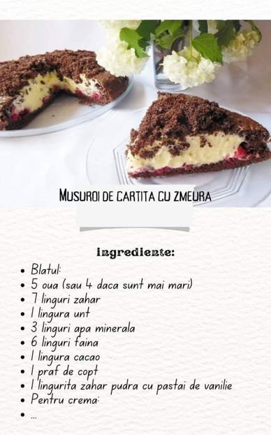  - Musuroi de cartita cu zmeura