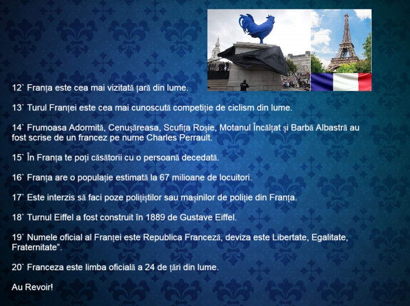 20 de curiozitati interesante despre Franta - Curiozități