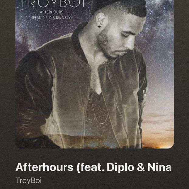 • insidemyself got “Afterhours” by Troyboi feat Diplo & Nina Sky. + - when i see you on those streets