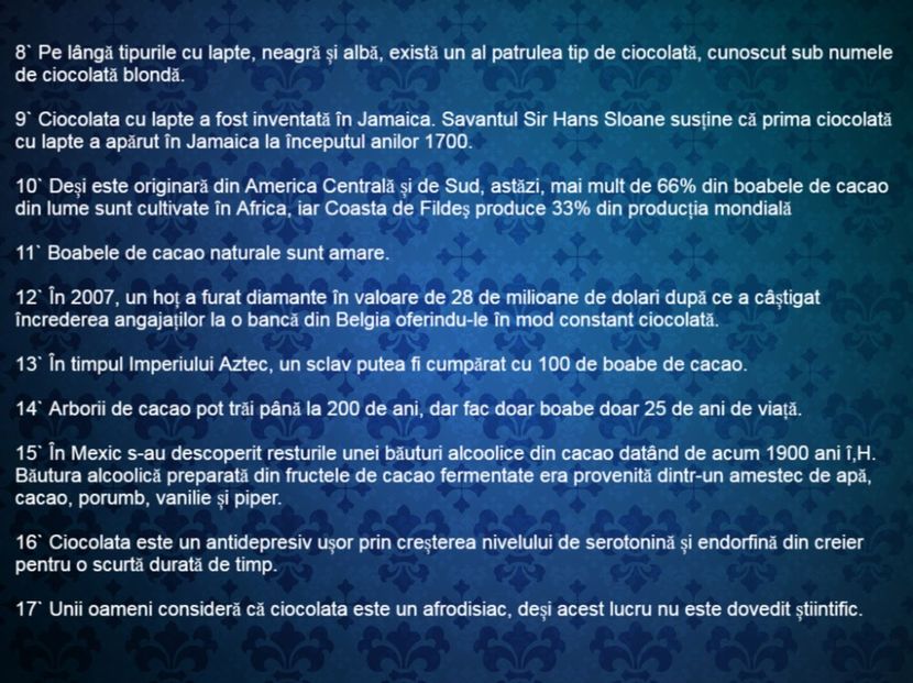 20 de curiozitati interesante despre ciocolata - Curiozități