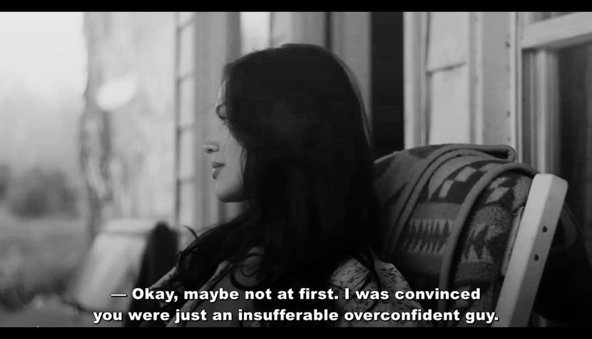 　 She bit her lip, her eyes sparkling with amusement. - Beautiful Insanity Like Our Movie