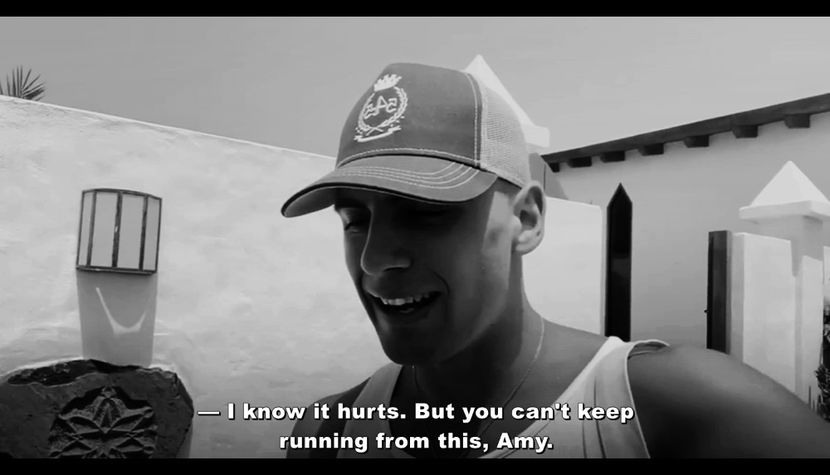 He didn’t say anything for a few seconds, then sat down next to her, leaving distance between - Beautiful Insanity Like Our Movie