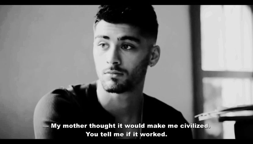 He exhales a quiet chuckle, fingers still moving. As he then glances at her, a smirk appears. - Can your heart be mine in search