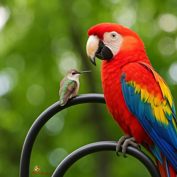 Colibri and Ara Parrot - C - BIRDS - Pasari