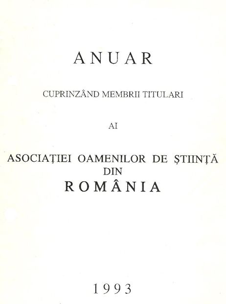 Membru al Filialei Iași, specialitatea Chimie 1993 - 2025 MEMBRU ONORIFIC AL ASOCIATIEI RADU Z TUDOSE - CONDUCATORUL MEU DE DOCRORAT
