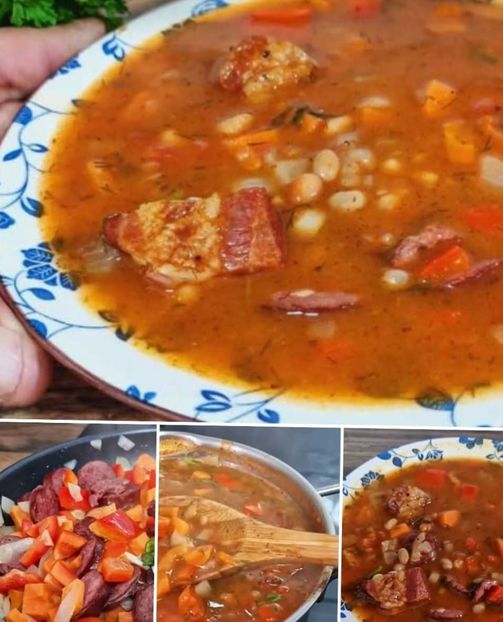 Ciorba de fasole cu afumatura - Meniul zilei - ce mai gatim azi - idei de retete