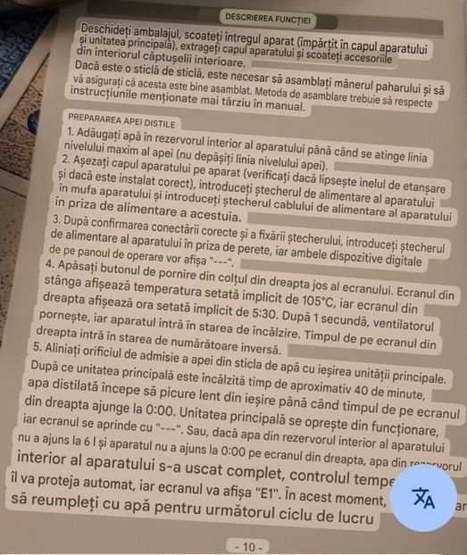  - A aparat demineralizare prin distilare
