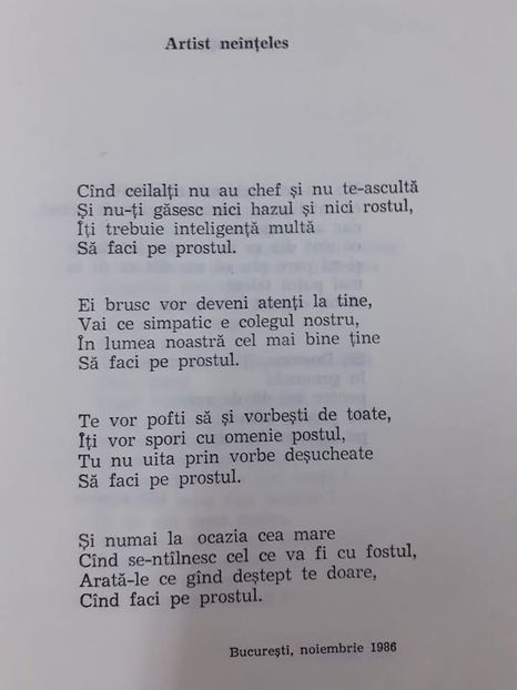  - Artist neinteles - poezie