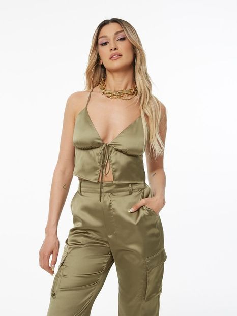 ABOUT YOU x Alina Eremia, Damen Top 'Talea', khaki - Moda Alina Eremia