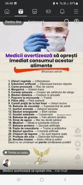 Screenshot_20251022_064852_Facebook - Medicii avertizeaza sa opresti imediat consumul acestor alimente