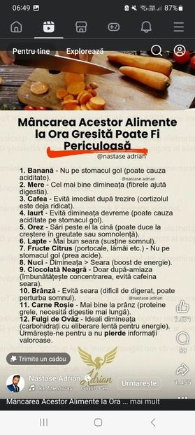 Screenshot_20251022_064939_Facebook - Mancarea acestor alimente la ora gresita poate fi periculoasa