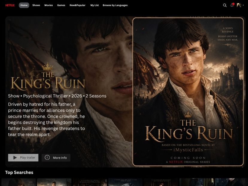⸺ 4,1 ⭐ | King’s Ruin | Genre: Psychological Thriller  | Starring: Tom Welling  ⸺ - Apollo l eliminate
