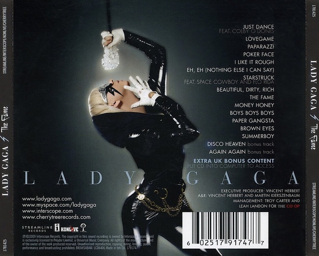 Lady GaGa-The Fame [UK] [Back] - vedetele mele preferate