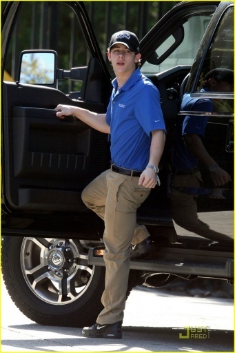 Nick Jonas out at a locat golf couse