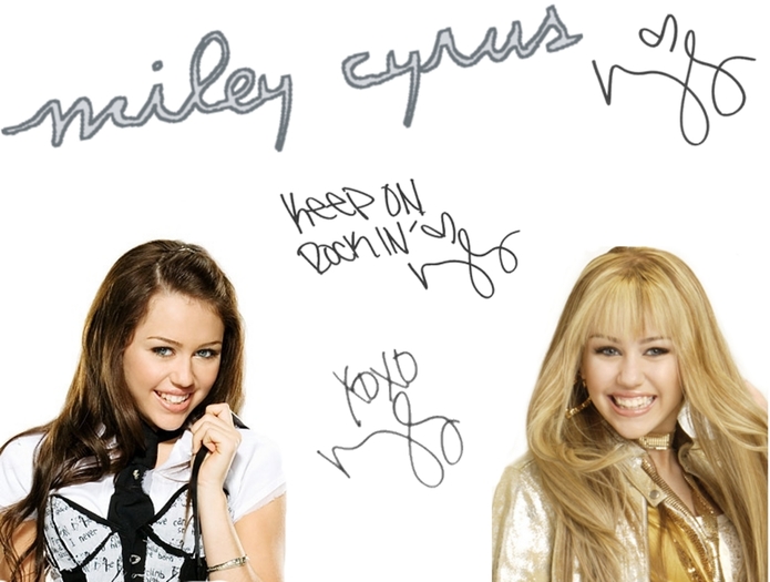 semnatura hannah montana - myley si hannah