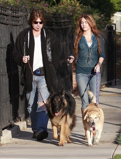 Miley+Cyrus+Dad+Walking+Their+Dogs+2oxXaCPSBt3l - Pozele mele preferate cu Miley
