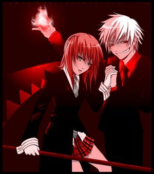 Soul_Eater__Shades_of_Red_by_Sekra.png; soul X maka
