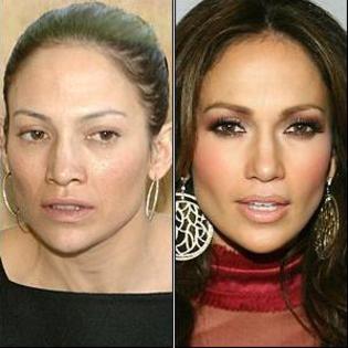 Jennifer Lopez - Vedete fara machiaj