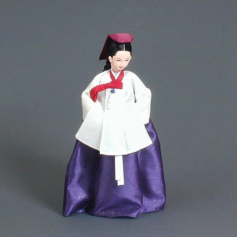 DL028B lady in waiting blue 5x5 - Hanbokul Costumul traditional coreean