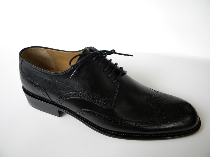 pantofi.clasic.derby.negru.piele - Handmade shoes-Pantofi lucrati manual