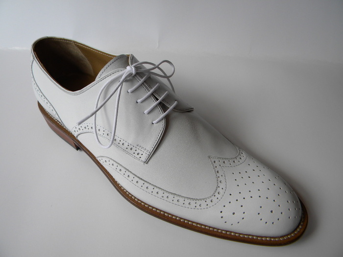 pantofi.clasic.derby.piele.alb - Handmade shoes-Pantofi lucrati manual