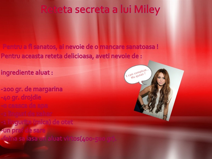 Gateste cu Miley! (pagina 1) - Revista Miley Cyrus