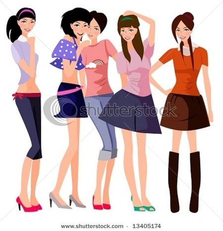 stock-vector-illustration-of-five-fashion-girl-13405174 - Woman World