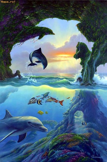 Pictura cu delfini - Delfini