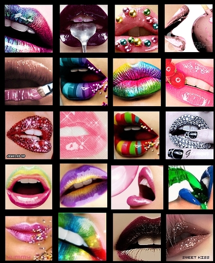 lips-collage-art-colorful - Lips Art