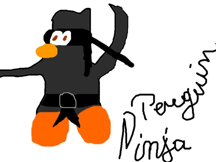 un pingu negru ninja