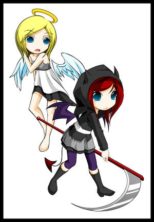 angel_vs_devil_by_m4kimaki - devil vs angel
