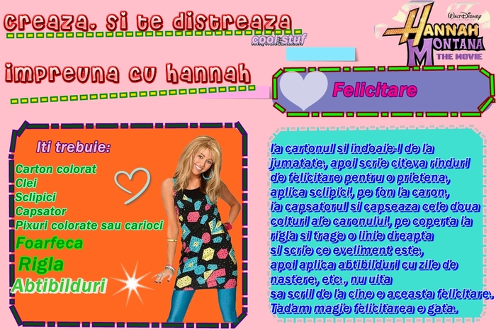 felicitare - Revista nr 10  cu Hannah Montana