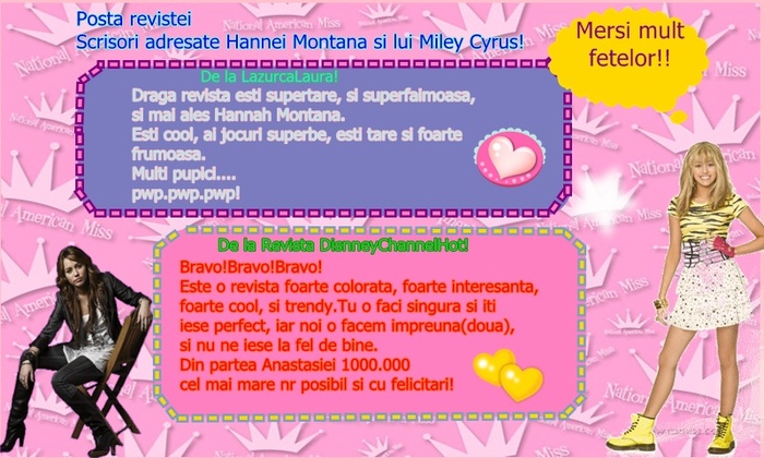 posta revistei - Revista nr 10  cu Hannah Montana