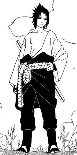 Uchiha Sasuke black and white - desene de desenat pe desenatori ro