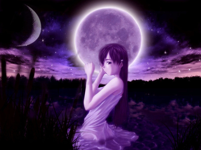 anime-purple-sky-moon[1] - anime girls fantasy