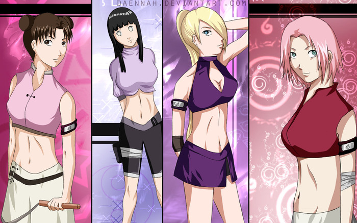 naruto_girls_colored_by_daennah - naruto