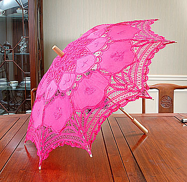 lace parasol hot pink color