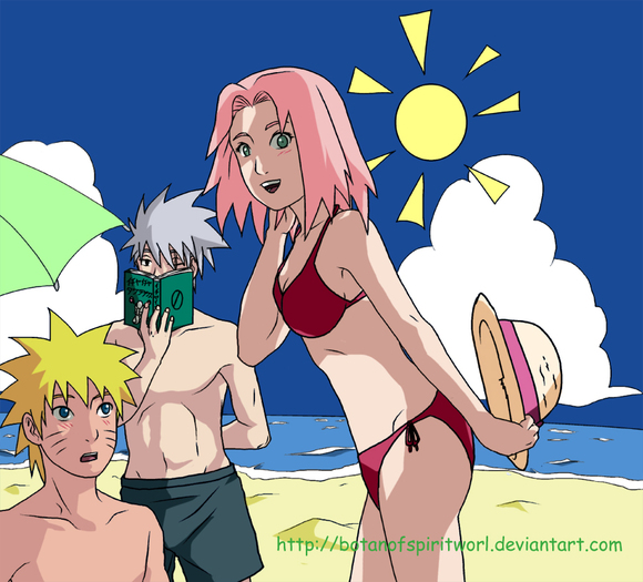 NarutoSakuraKakashi_Beach_Fun_by_BotanofSpiritWorld