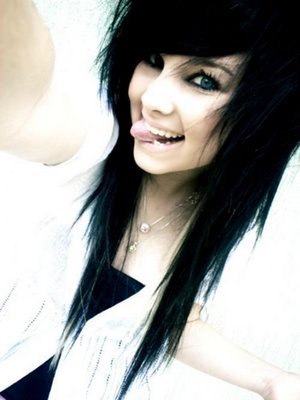 scene-girl-long-black-hair - Emo