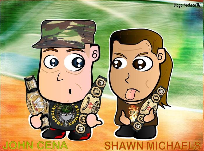 Shawn Michaels and John Cena :P