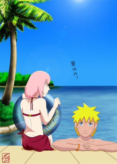 NaruSaku__the_summer_holidays_by_Martusia_Nina - summer naruto