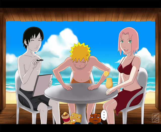 Naruto__Sakura__Sai__Summer_by_Martusia_Nina - summer naruto