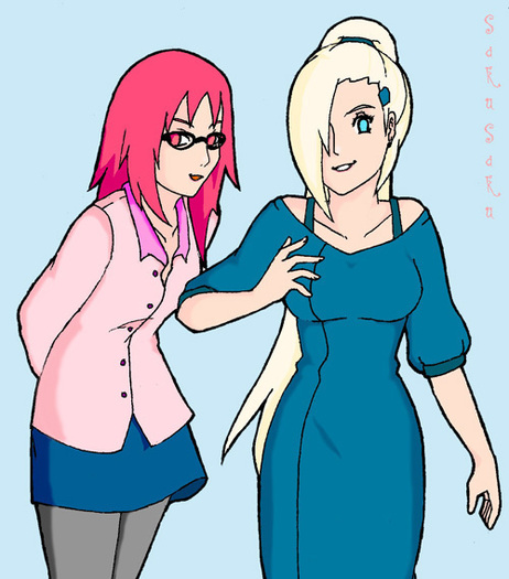 Ino_and_Karin_in_new_outfits_by_polly_chan - Naruto GiRlS